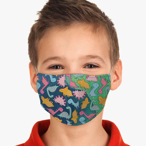 YOUTH DINOSAURS FACE COVER